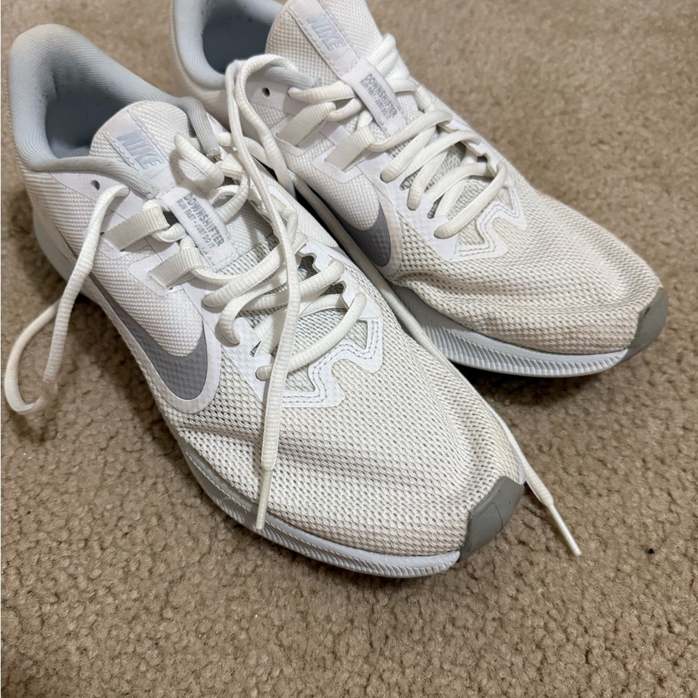 Nike White and Gray Running Shoes